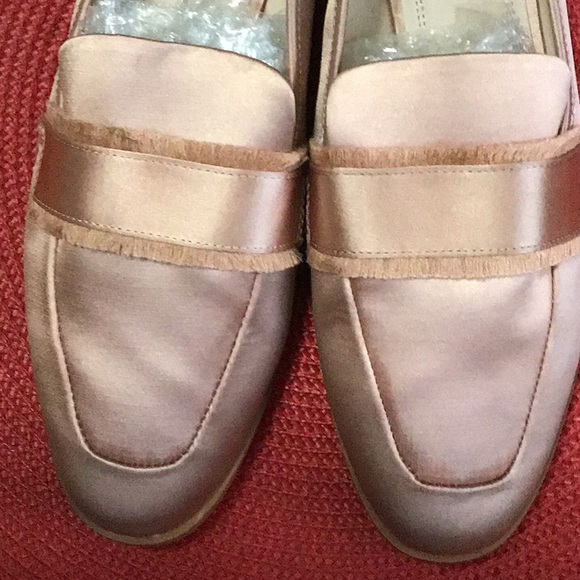 EUC. ZARA Satin Penny Loafer Shoes Slip On Low Heel - Picture 8 of 12